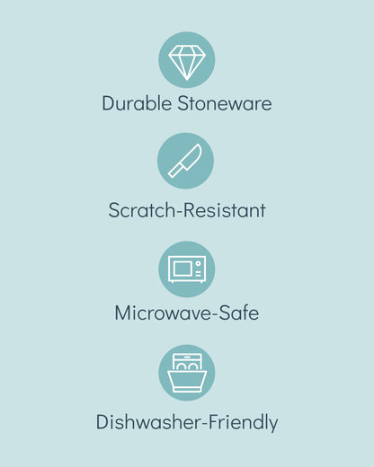 Stoneware dinnerware set 4 persons 16 pcs - Dishwasher, microwave and scratch resistant - Bowl and plate set 4 persons modern - Dinner service Pure Living black in gray…