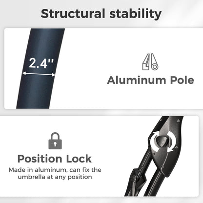Grand patio 10'x10' Offset Umbrella Large Aluminum Square Cantilever Umbrella Base Included for Deck Porch (Light Gray, 10x10 FT)