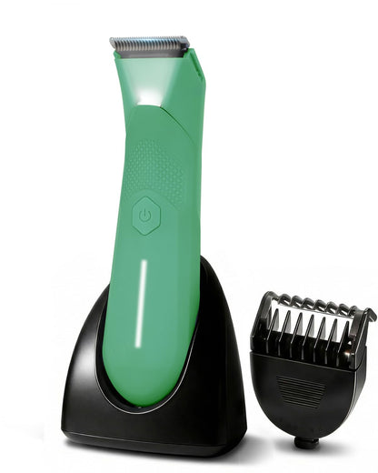 Body Trimmer for Men - Groin & Ball Shaver with Charging Dock - Constant Power No-Pull Electric Pubic Hair Clipper - 5-in-1 Guard Waterproof Body Groomer with LED Light, for Groin, Armpit & Body