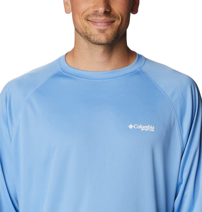 Columbia Men's Terminal Tackle Long Sleeve Fishing Shirt, White Cap/White Logo, XX-Large