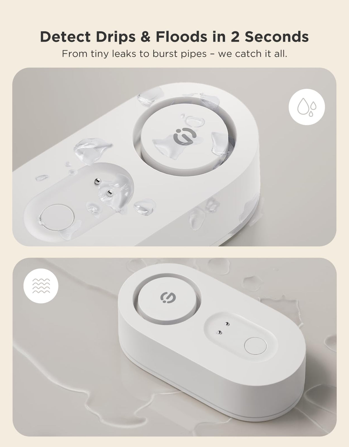 GoveeLife Upgraded Smart Water Leak Detector 1s with 1804ft Ultra-Long Range, WiFi Water Sensor with SMS/Email/APP Push and Sound Alarm,5-Year Battery Life, 3 Pack, Suit for Home, Basement, Kitchen