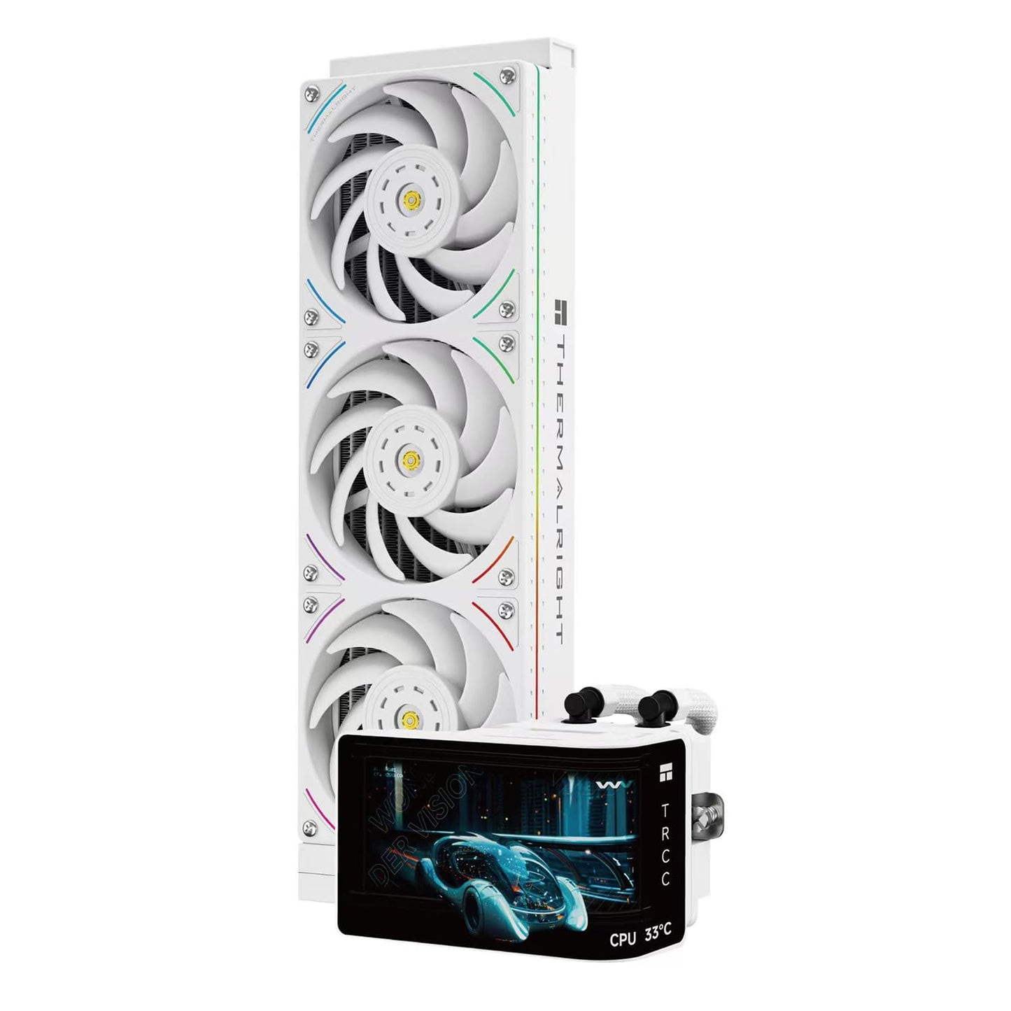 Thermalright Wonder Vision 360 UB ARGB CPU AIO Cooler,360mm Radiator, 2K 60HZ Curved Screen with 2400x1080 Resolution,for AM4/AM5,Intel LGA1851/1700,6.67in 3D Screen High Performance Pump
