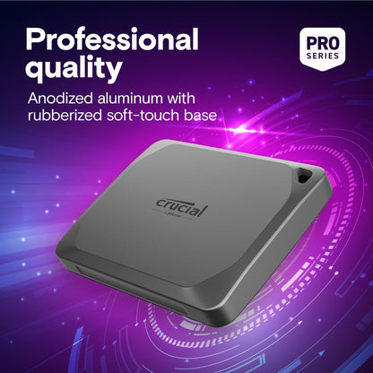 Crucial X9 Pro 2TB Portable SSD, Up to 1050MB/s Read & Write, 3.2 USB-C, External Solid State Drive, Durable Storage for PC & Mac, for Content Creators & Videogaphers, Silver - ‎CT2000X9PROSSD902