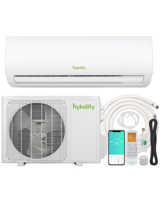 Wifi Enabled 9,000 BTU Mini Split Air Conditioner & Heater, 19 SEER2 115V Split AC Unit Ductless Inverter System with Heat Pump, Installation Kits - Cools Rooms up to 450 Sq.Ft