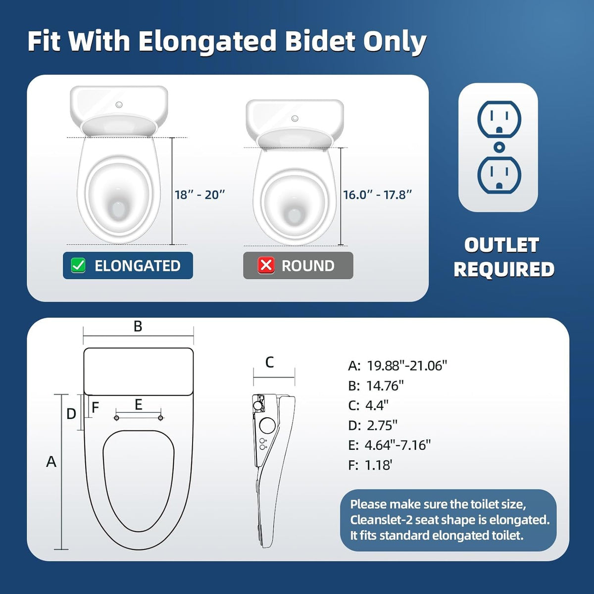 Electric Bidet Toilet Seat, Heated Toilet Seat Elongated with Instant Warm Water & Dryer, Feminine & Front Rear Wash, Wireless Remote, Self-Clean Nozzle, Slow Close Lid, Upgraded Silent ECO Child Mode