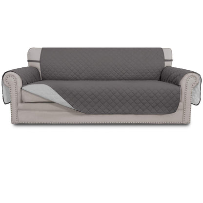 Easy-Going 4 Seater Sofa Slipcover Reversible Sofa Cover Water Resistant Couch Cover with Foam Sticks Elastic Straps Furniture Protector for Pets Children Dog Cat (XX-Large, Gray/LightGray)