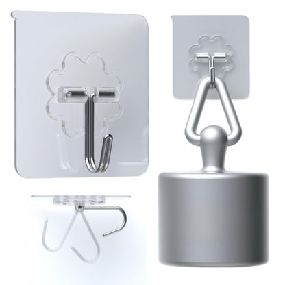 DDMY Heavy Duty Hook 24 Pack Self Adhesive Hooks for Hanging Wall Hooks Transparent Reusable Waterproof Adhesive Sticky Hook for Kitchen Curtain, Towel Bathroom,Coat Shower Door Utility No Damage