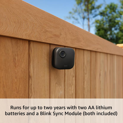 Blink Outdoor 4 – Wireless smart security camera, two-year battery life, 1080p HD day and infrared night live view, two-way talk. Sync Module Core included – 2 camera system