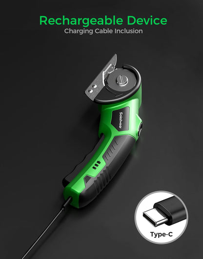 Cardboard Cutter, Rechargeable Cordless Electric Scissors, 4V Upgrade Motor Electric Box Cutter with 2 Blades, Safety Lock & LED Light, Powerful Cutting for Cardboard Box, Plastic, Leather