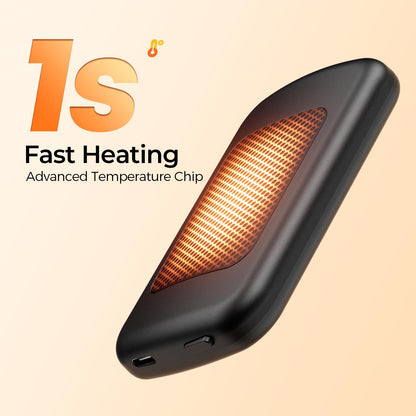 Hotdot AI Hand Warmers Rechargeable with Gift Box, 2 Pack Portable Electric Hand Warmer with LED Display Battery and Temperature, Fast Heating, for Men, Women, Hunting Camping Black