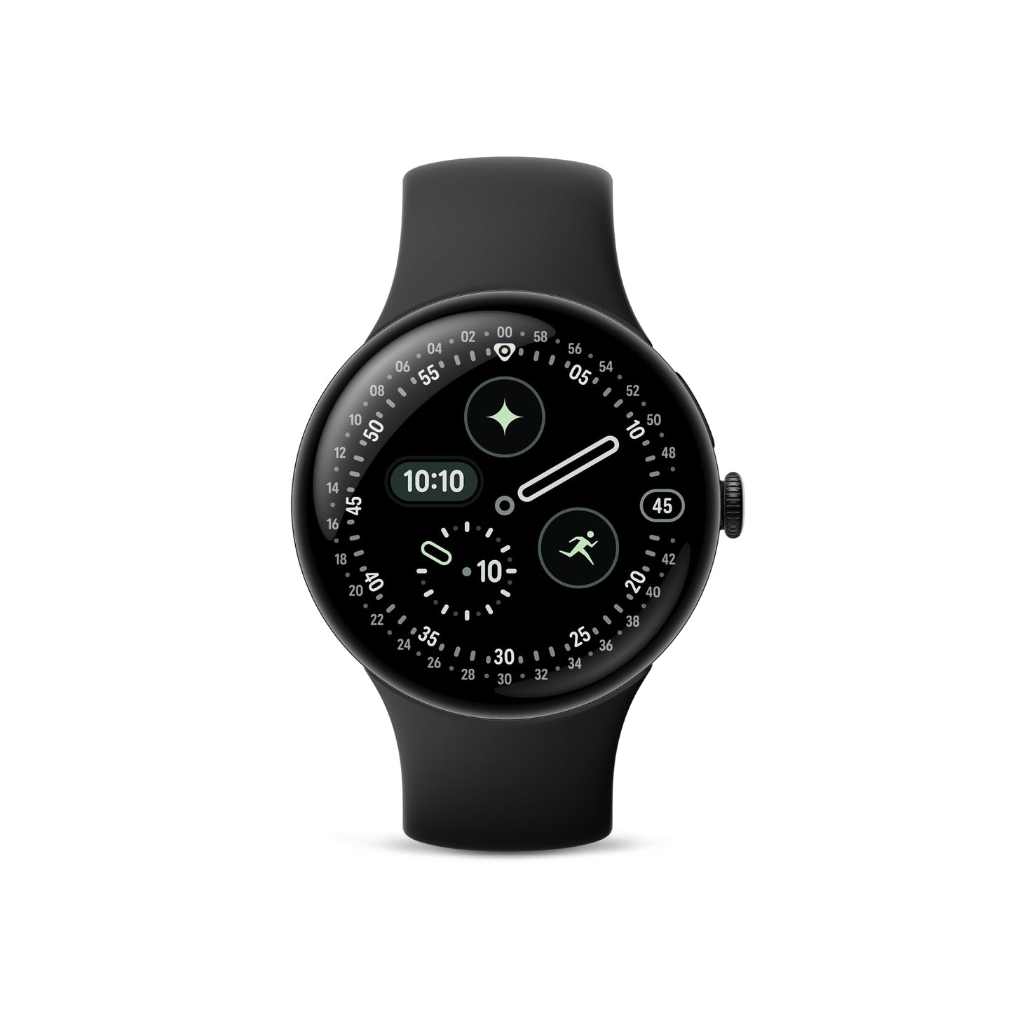 Google Pixel Watch 4 (41mm) - Android Smartwatch - Heart Rate and Sleep Tracking - 30-Hour Battery - Fitness Tracking - Google AI - Matte Black Aluminum Case - Obsidian Active Band - LTE (2025 Model)