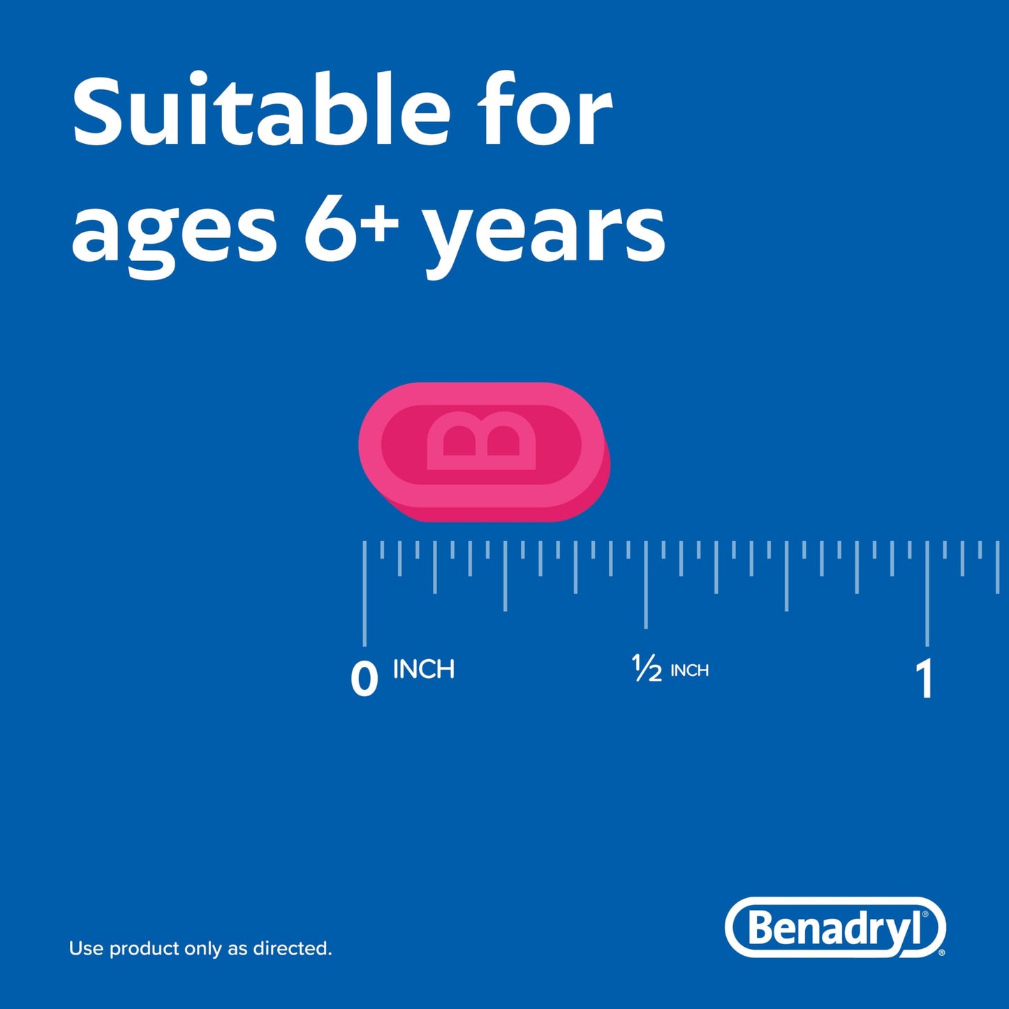 Benadryl Ultratabs Antihistamine Allergy Relief Medicine, 25 mg Diphenhydramine HCl Tablets for Relief of Cold & Allergy Symptoms Such as Sneezing, Runny Nose, & Itchy Eyes & Throat, 48 ct