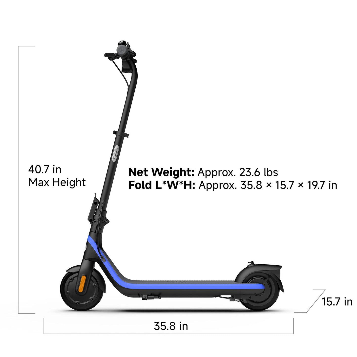 Segway Ninebot eKickScooter C2 Pro w/9.3 mi Max Operating Range & 12.4 mph Max Speed, Kids Electric Scooter Designed for Teens Ages 9+, UL-2272 Certified