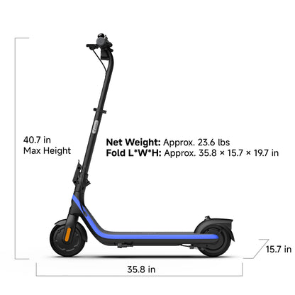 Segway Ninebot eKickScooter C2 Pro w/9.3 mi Max Operating Range & 12.4 mph Max Speed, Kids Electric Scooter Designed for Teens Ages 9+, UL-2272 Certified