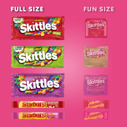 SKITTLES & STARBURST Assorted Candy Variety Pack, Halloween Party Candy Pack, 37.05 oz (18 Count) Bulk Box