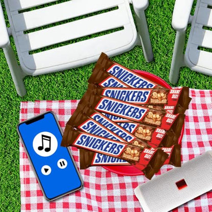 SNICKERS Milk Chocolate Candy Bars - Individually Wrapped Share Size Milk Chocolate Bars, 3.29 oz, Pack of 24 Bulk Box