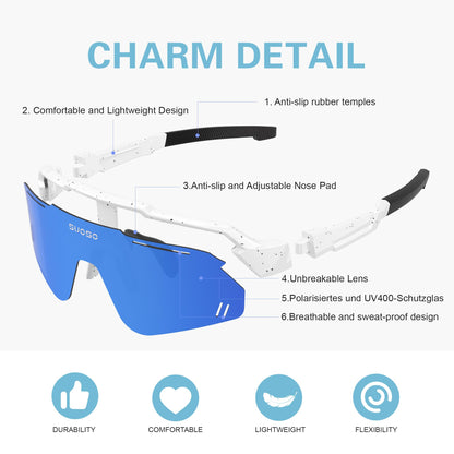 suoso Kids Sports Polarized Sunglasses: Youth Baseball Sun Glasses, Cycling Glasses for Boys Girls Age 6-12 Lightweight TR90 Frame UV400 Protection for Teens