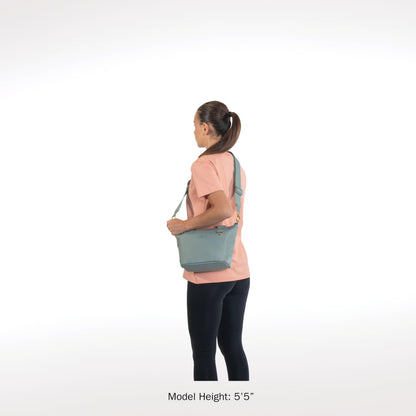 adidas Mini Tote (5L) Small Compact Durable Travel Crossbody Carry Bag, Premium/Silver Green/Gold Metallic, One Size