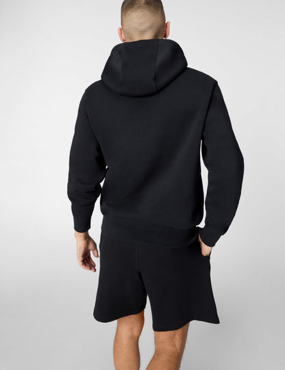 Nike Men's Club Pullover Fleece Hoodie, Black/Black/White, Large