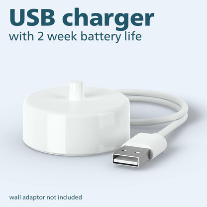 Philips Sonicare 4100 Rechargeable Electric Toothbrush, with Pressure Sensor, 2 Intensity Settings, SmarTimer and QuadPacer, 14-Day Battery Life, White, Model HX3681/23