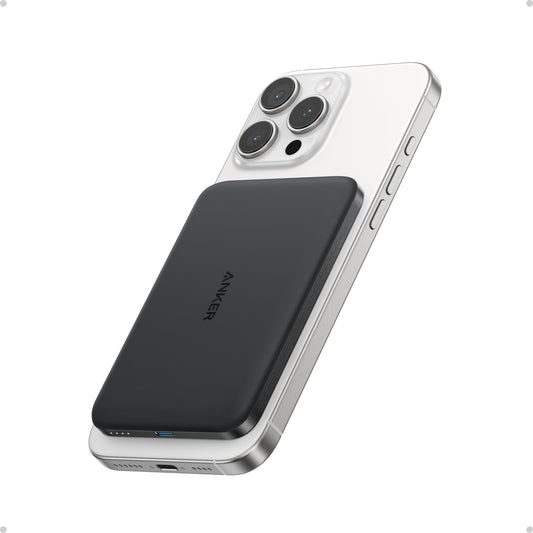 Anker Nano Power Bank, Ultra-Slim 5,000mAh Magnetic Battery Pack, Qi2 Certified 15W Max Ultra-Fast MagSafe-Compatible Portable Charger, Ergonomic Design, for iPhone Air/17/16/15 Series (Not for Pixel)