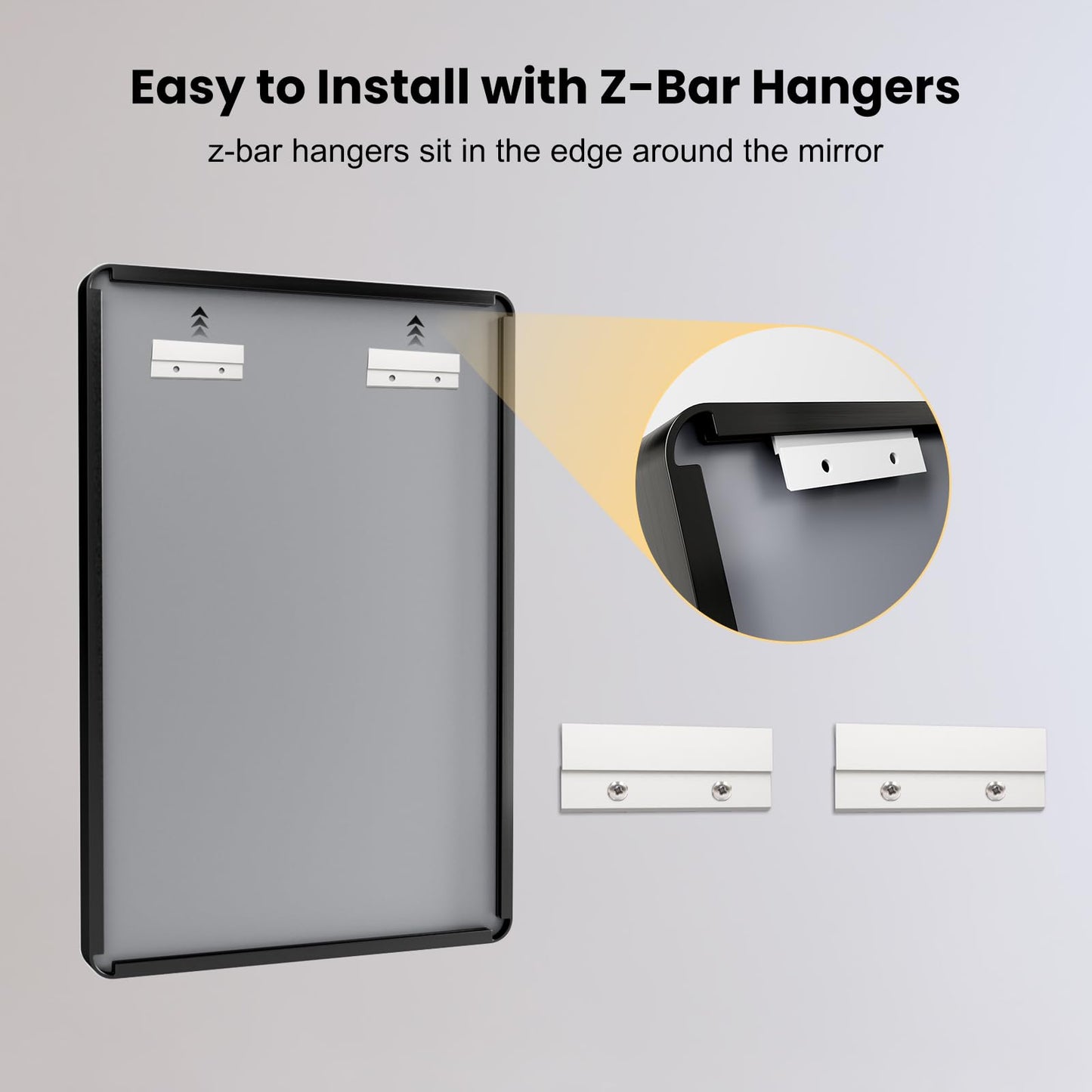 LOAAO 24X30 Inch Black Metal Framed Bathroom Mirror for Wall, Matte Black Bathroom Vanity Mirror Farmhouse, Large Rounded Rectangle Mirror, Anti-Rust, Hangs Horizontally or Vertically