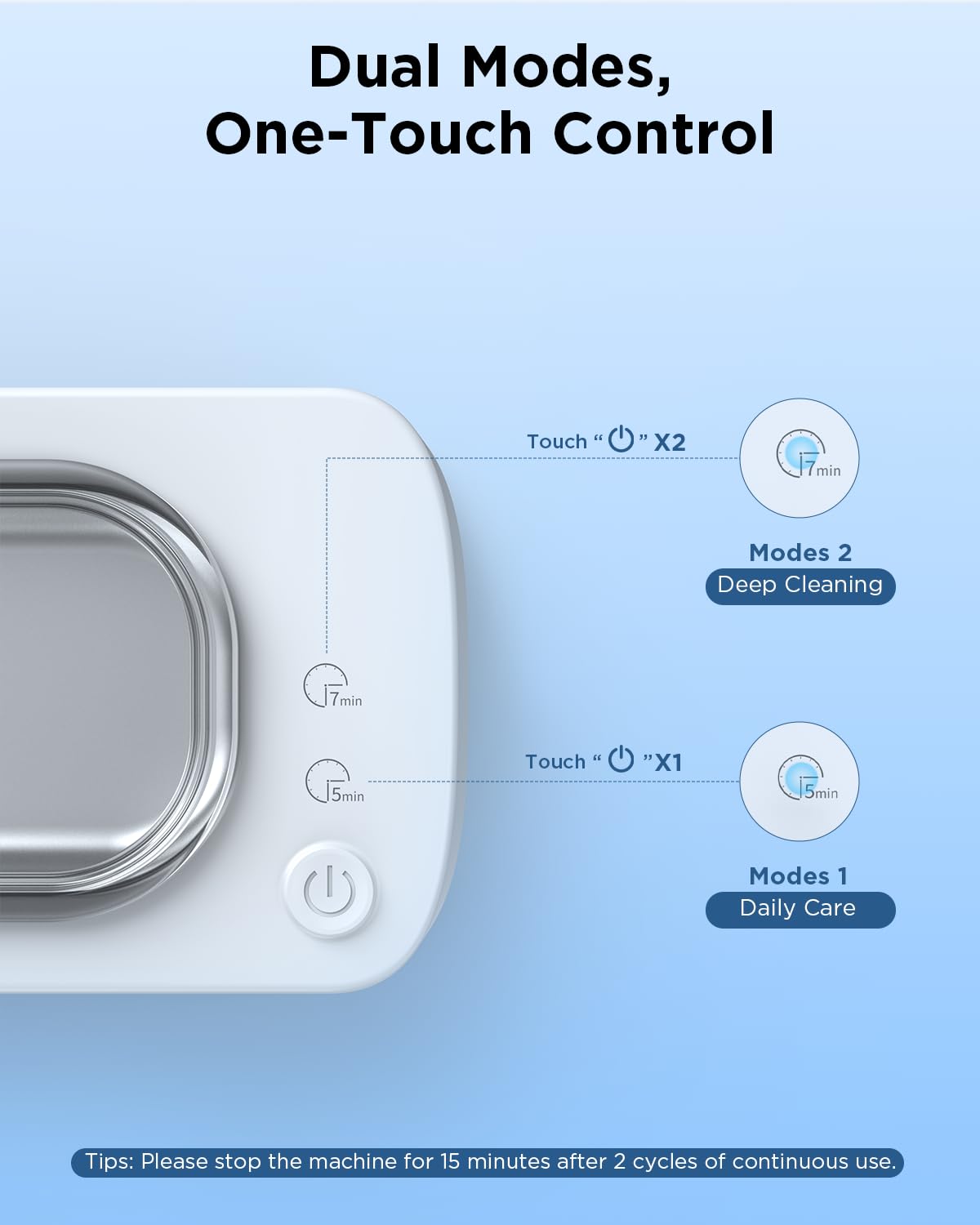 OSLTWI Ultrasonic Jewelry Cleaner Machine: 48KHz Ultra Sonic Cleaner for Jewelry,Eyeglass,Rings,Watch Band,Dentures,with Dual Cleaning Modes,350ML 304 Stainless Steel Tank,Gift for Wife,Mom,Daughter