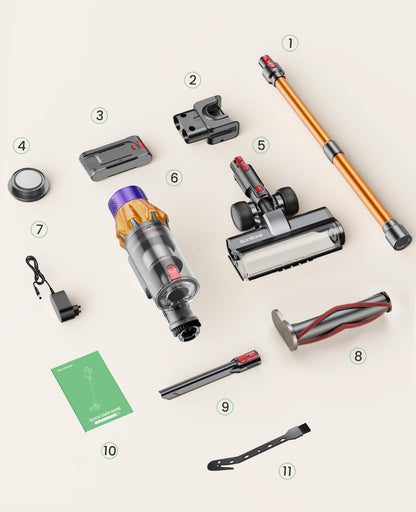 Cordless Vacuum Cleaner, 550W 45KPA 60Mins Cordless Stick Vacuum Cleaner With Touch Screen, Self-Standing,Wall Mount Charging, Handheld Vacuum Cleaners for Home/Pet Hair/Carpets/Hard Floors(X7A)