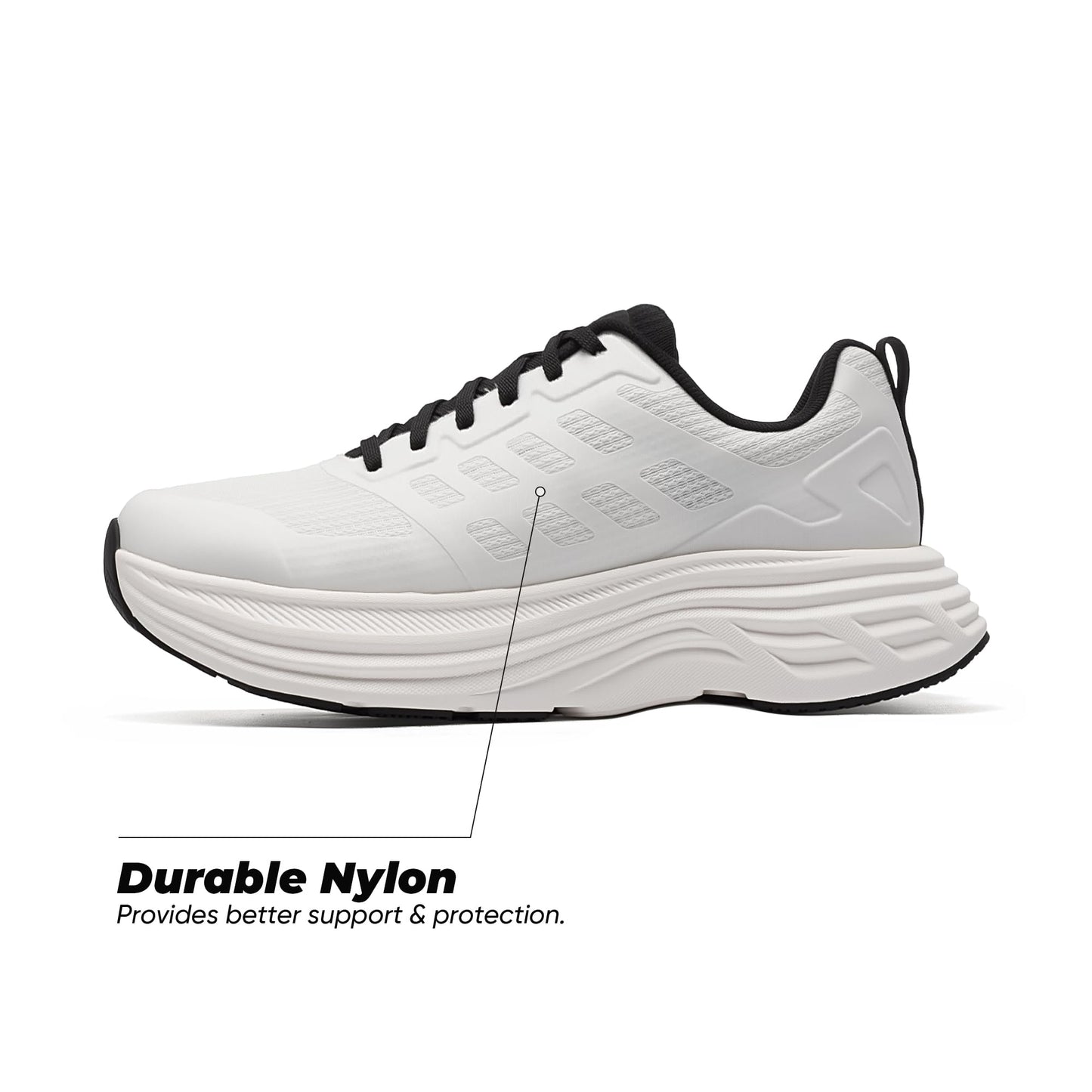 NORTIV 8 Women's Walking Shoes Cushion Running Tennis Shoes ActiveFloat Non-Slip Comfortable Breathable Workout Gym Sports Athletic Fashion Sneakers,Size 8.5,White,SNWS245W