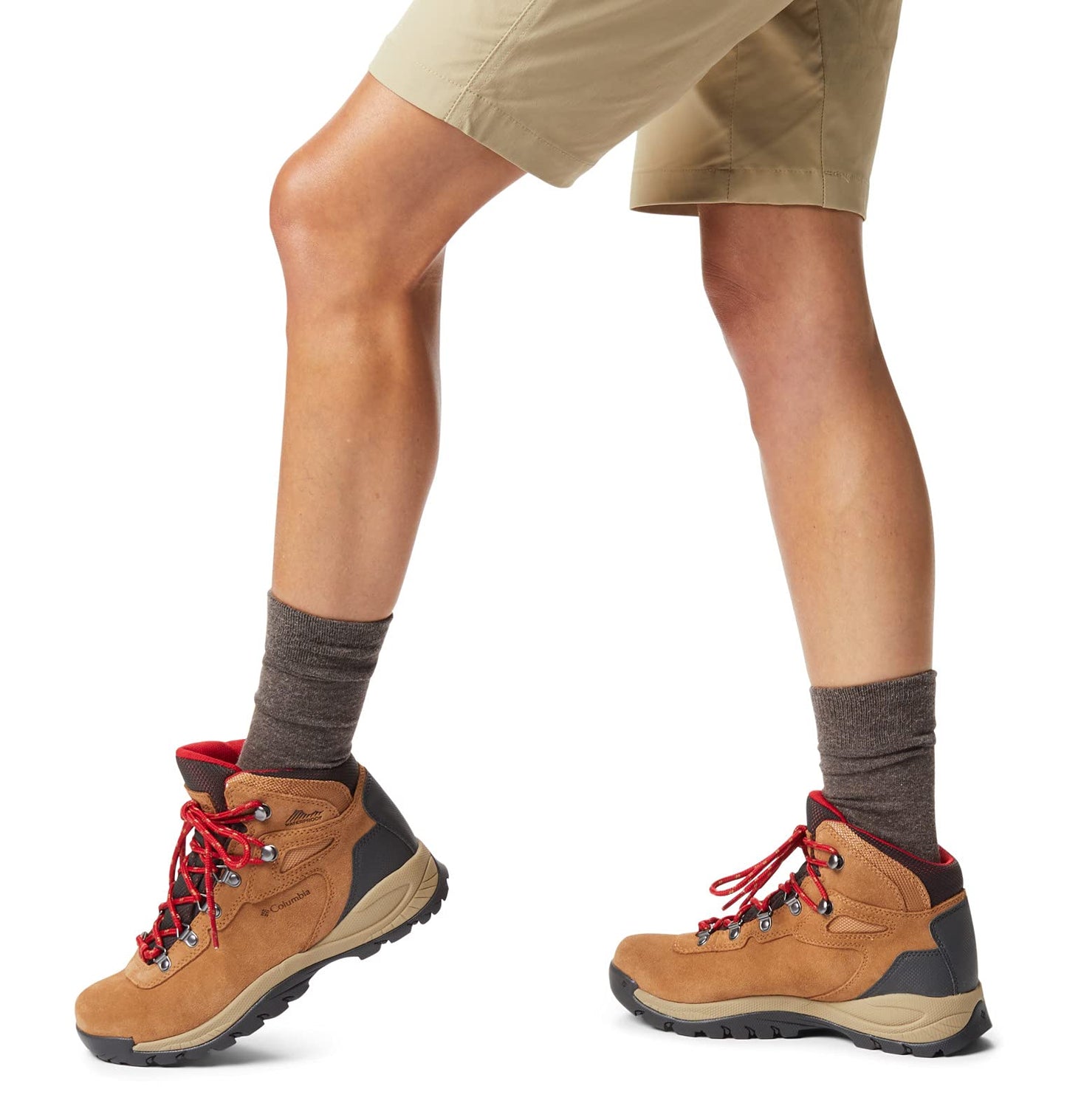 Columbia Womens Newton Ridge Plus Waterproof Amped, Elk/Mountain Red, 12