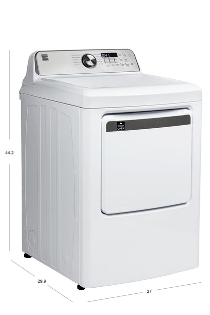 Kenmore 2669162 Front Load Electric Dryer with Wrinkle Guard, Energy Saver, Smart Sensor Drying System, 7.0 cu. ft. Total Capacity, White