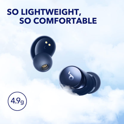 soundcore by Anker Space A40 Auto-Adjustable Active Noise Cancelling Wireless Earbuds, Reduce Noise by Up to 98%, 50H Playtime, Hi-Res Sound, Comfortable Fit, App Customization, Wireless Charge (Blue)