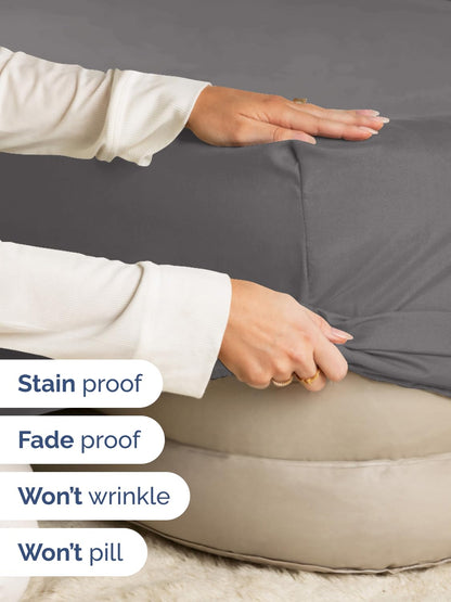 Extra Deep Queen Fitted Sheet - Hotel Luxury Single Fitted Sheet Only - Easily Fits 18 inch to 24 inch Mattress - Ultra Soft, Wrinkle & Fade Free w/Extra Deep Pockets - Breathable & Comfy - Dark Grey