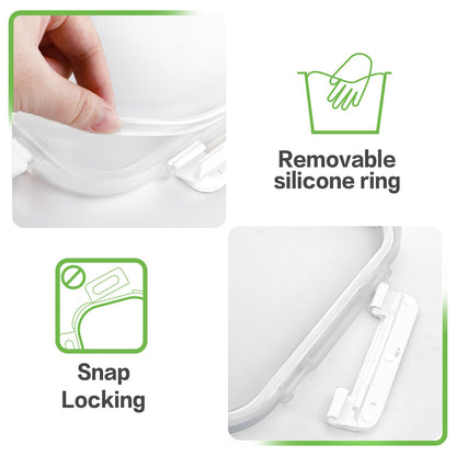 HOMBERKING 24pc Glass Food Storage Containers with Lids, Glass Meal Prep Containers with Leak Proof Snap Lock Lids, Airtight Bento Lunch Boxes, Kitchen Storage (12 lids & 12 Containers) - White
