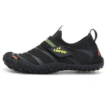 UBFEN Water Shoes for Kids Boys Girls Aqua Socks Barefoot Beach Sports Swim Pool Quick Dry Lightweight Toddler Little Big Kid A Black Green 8 Big Kid