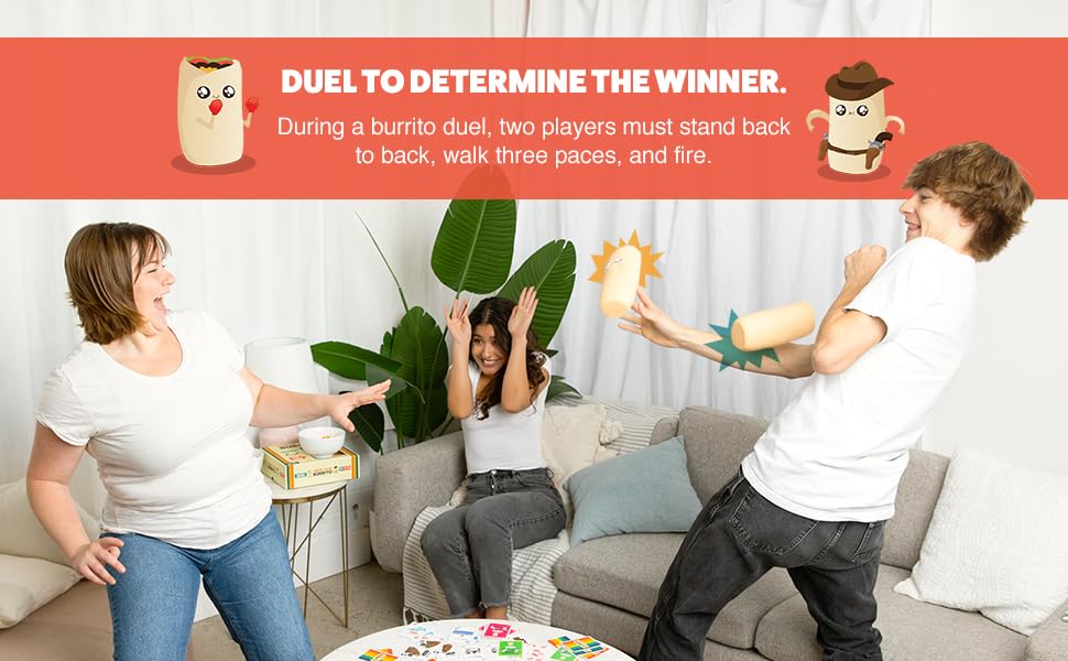 Exploding Kittens Throw Throw Burrito 2-6 Players - Ages 7+ - 15 Minutes to Play - Dodgeball Card Game - Party Game, Family Game Night, Kid and Adult Card Game