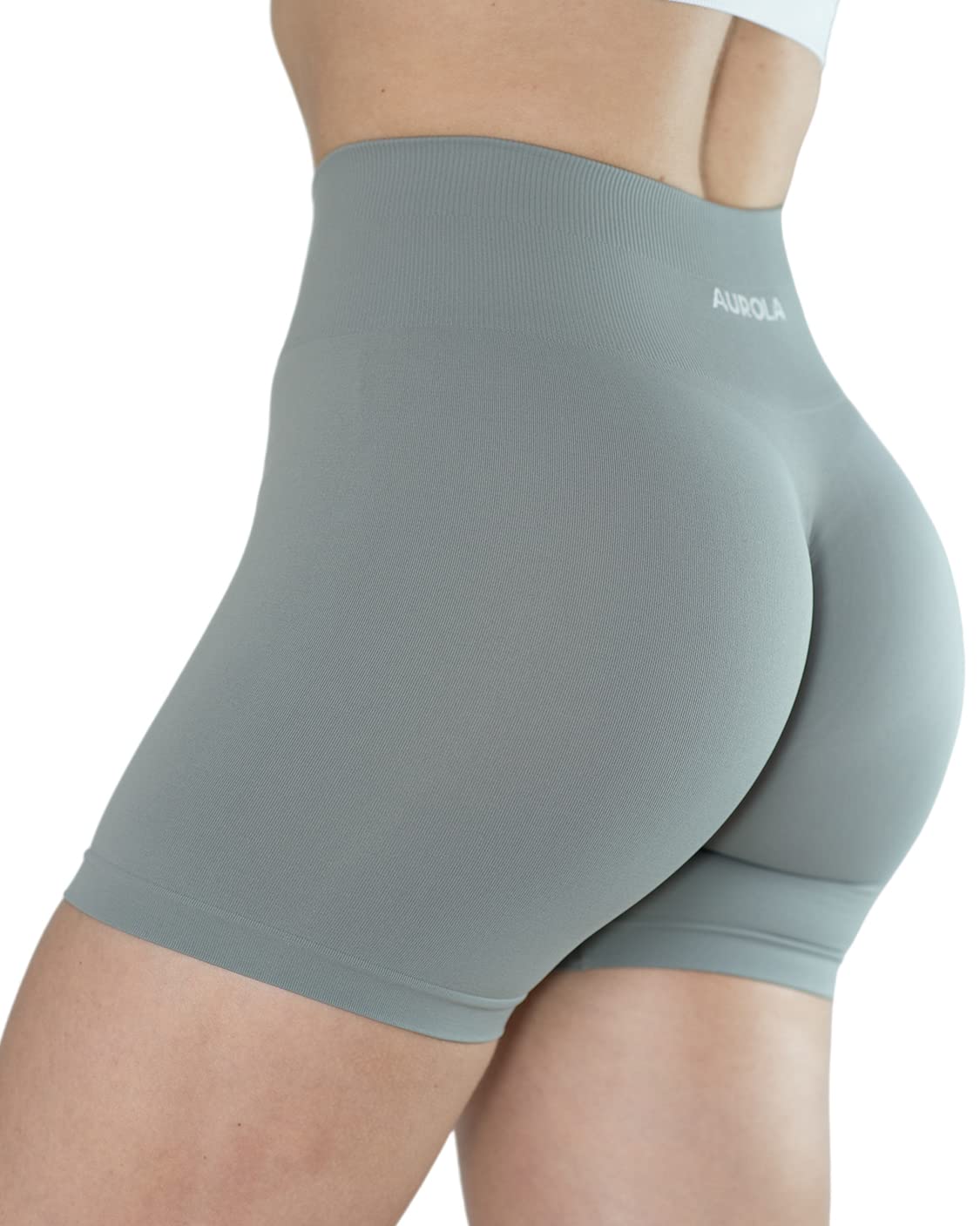 AUROLA 3 Pieces Pack Set Dream Workout Shorts for Women Seamless,Dark Black/Asphalt Grey/Ultimate Gray,M