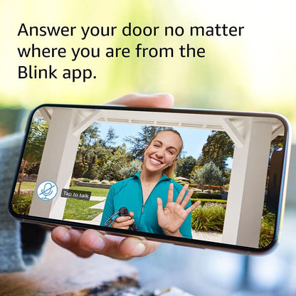 Blink Video Doorbell + Sync Module 2 (newest model) — Two-way audio, HD video, two-year battery life, motion detection, chime app alerts, Works with Alexa (Black)
