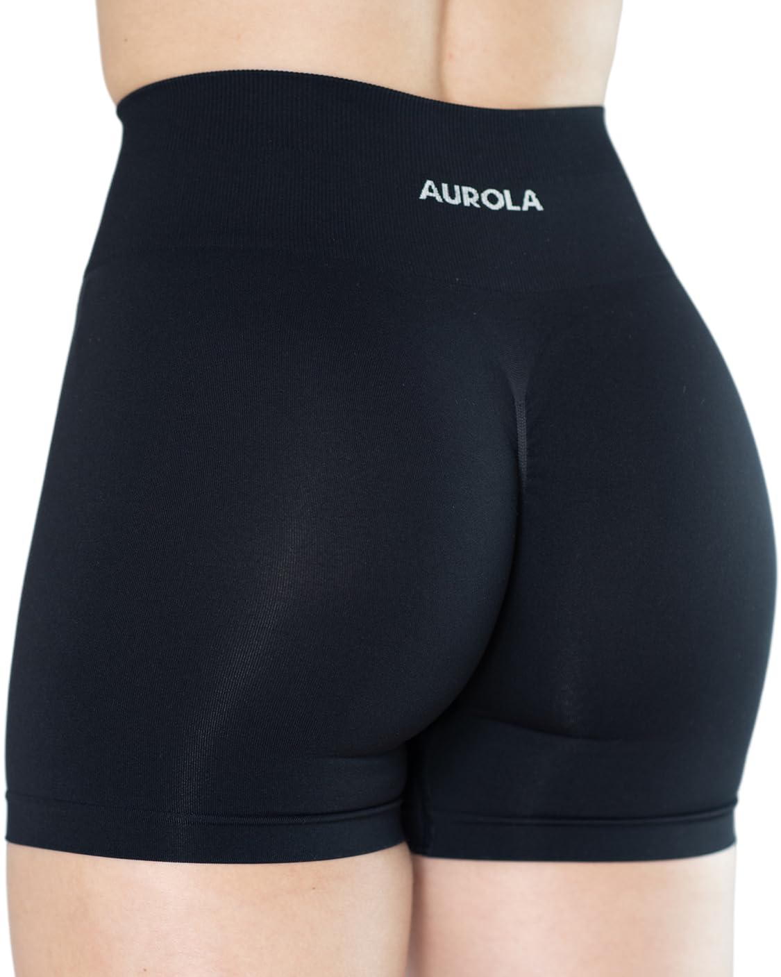 AUROLA 3 Pieces Pack Set Dream Workout Shorts for Women Seamless,Dark Black/Asphalt Grey/Ultimate Gray,M