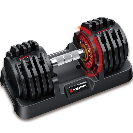 Keppi Adjustable Dumbbell Set - 10LB to 55LB 10 in 1 Single Adjustable Weight Set with Anti-Slip Metal Handle,Exercise & Fitness Dumbbell for Home Gym