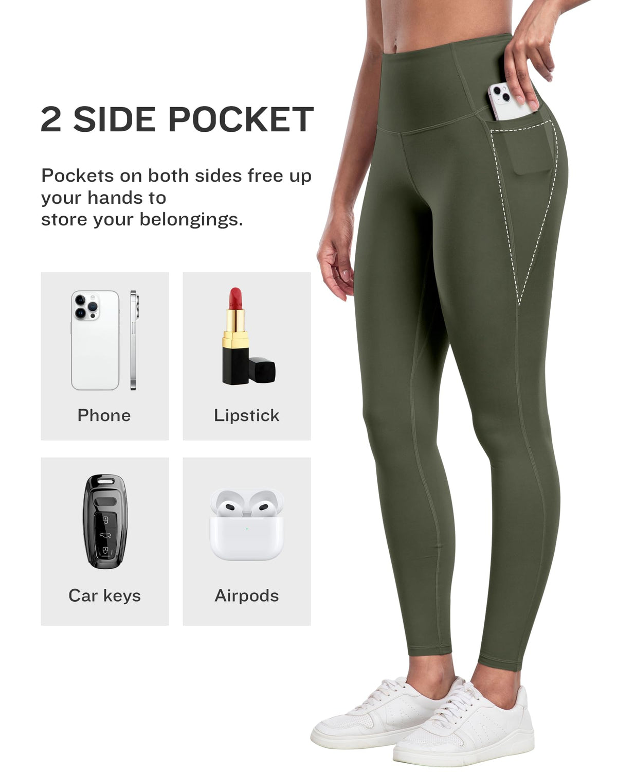 LZYVOO Leggings with Pockets for Women, 6 Packs Soft High Waisted Tummy Control Workout Yoga Pants(BlackGrayNavyWineGreenBrown-M)