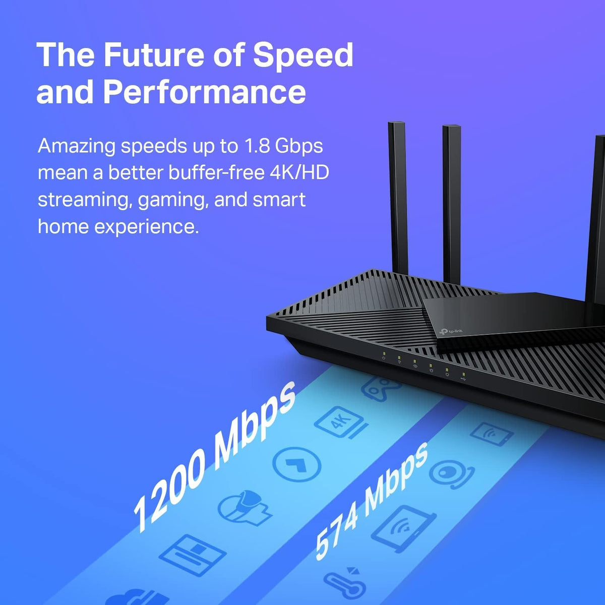 TP-Link AX1800 WiFi 6 Router V4 (Archer AX21) – Dual Band Wireless Internet, Gigabit, Easy Mesh, Works with Alexa - A Certified for Humans Device