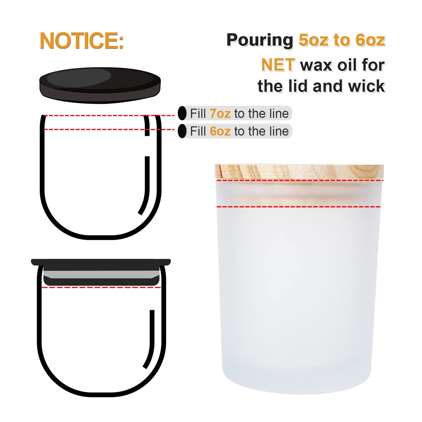 SHOWIN Thick Candle Jars for Making Candles 12 Pcs, 7 OZ Empty Jars with Wood Lids for Candle Making, Sample Container, Silver