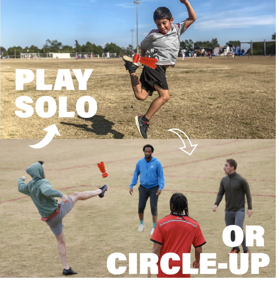 Kickit | The Original Birdie Soccer Trainer | Play Outdoors, Indoors or Backyard, Beach or Tailgate, All Ages Fun & Travel Friendly (Red)