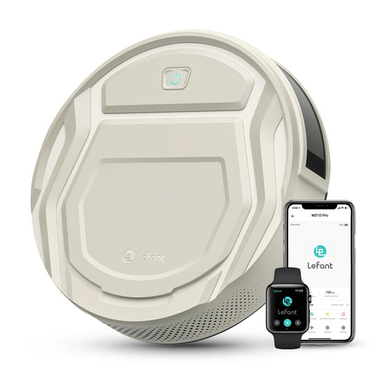 Lefant Robot Vacuum Cleaner M210 Pro,Slim,Quiet,2200Pa Suction,120 Min Self-Charging Robotic Vacuums, Freemove 3.0,WiFi/APP/Alexa,6 Cleaning Modes Ideal for Hard Floors Pet Hair Low Carpet,Champagne