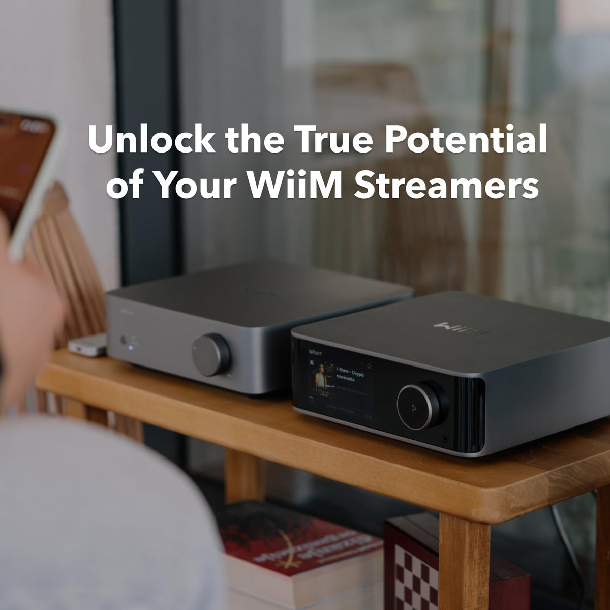 WiiM Vibelink Amp | 100W Power Amplifier with Premium ESS 9039Q2M DAC and TI TPA3255 | Compatible with WiiM Mini, Pro, Pro Plus, and Ultra | RCA, Coax, and Optical Inputs | Space Gray