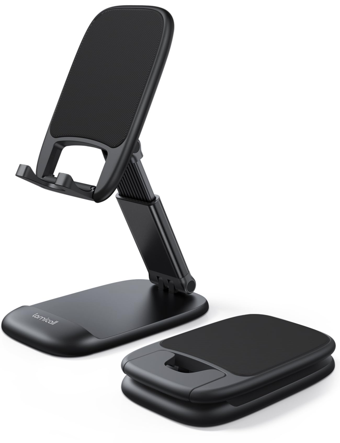 Lamicall Cell Phone Stand for Desk - [Height Adjustable] Foldable Mobile Phone Holder, Portable Stand for iPhone 17 16 15 14 13 12 11 Pro Max Plus Air, Galaxy S25 S24, Telephone, Office Accessories