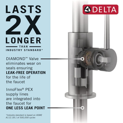 Delta Faucet Lenta Touch Kitchen Faucet Brushed Nickel, Kitchen Sink Faucets with Pull Down Sprayer, Touch2O Technology, SpotShield Stainless 19802TZ-SP-DST