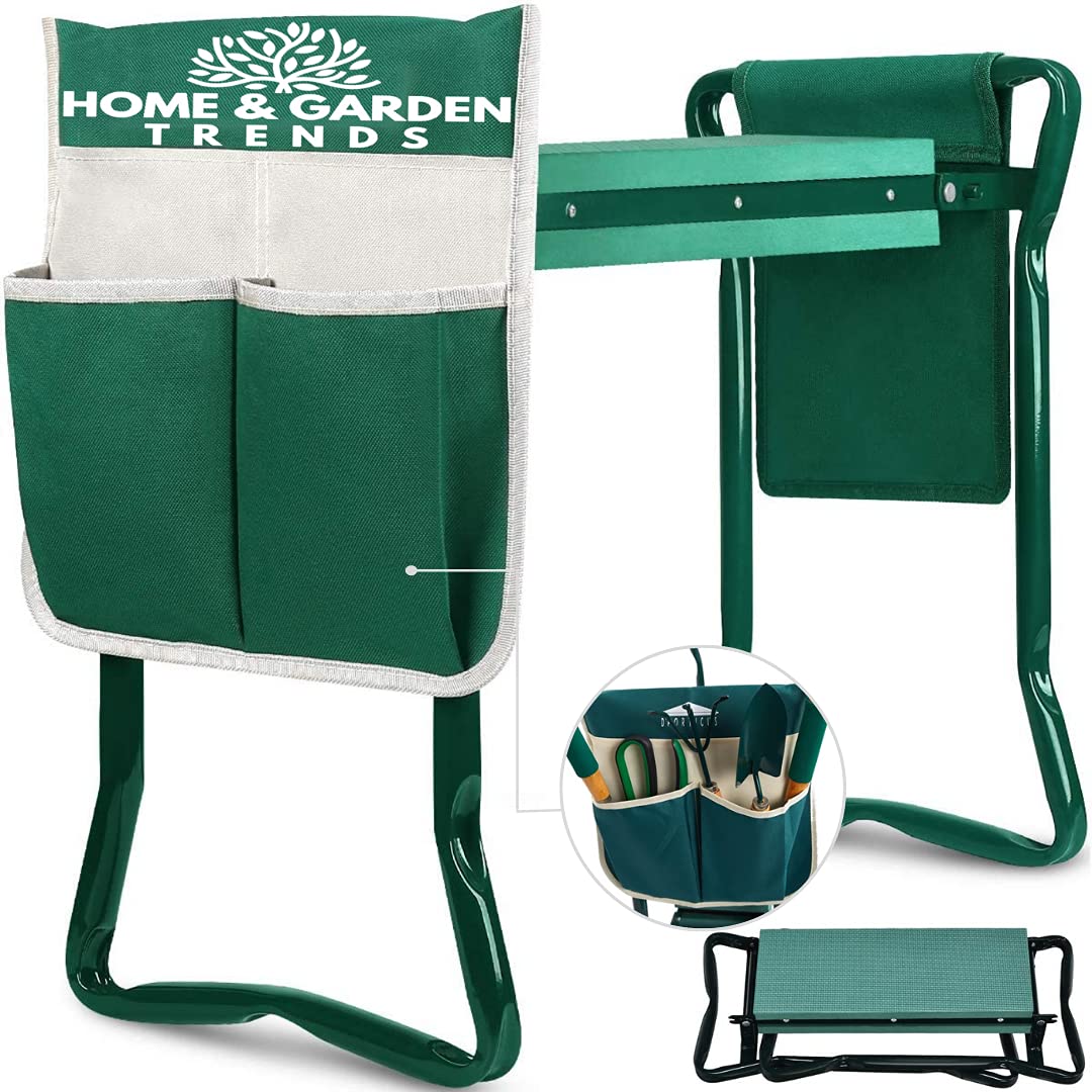 Garden Kneeler and Seat, Foldable Garden Stool Heavy Duty Gardening Bench for Kneeling and Sitting to Prevent Knee & Back Pain, Gardening Gifts for Women, Grandparents, Seniors, Mom & Dad