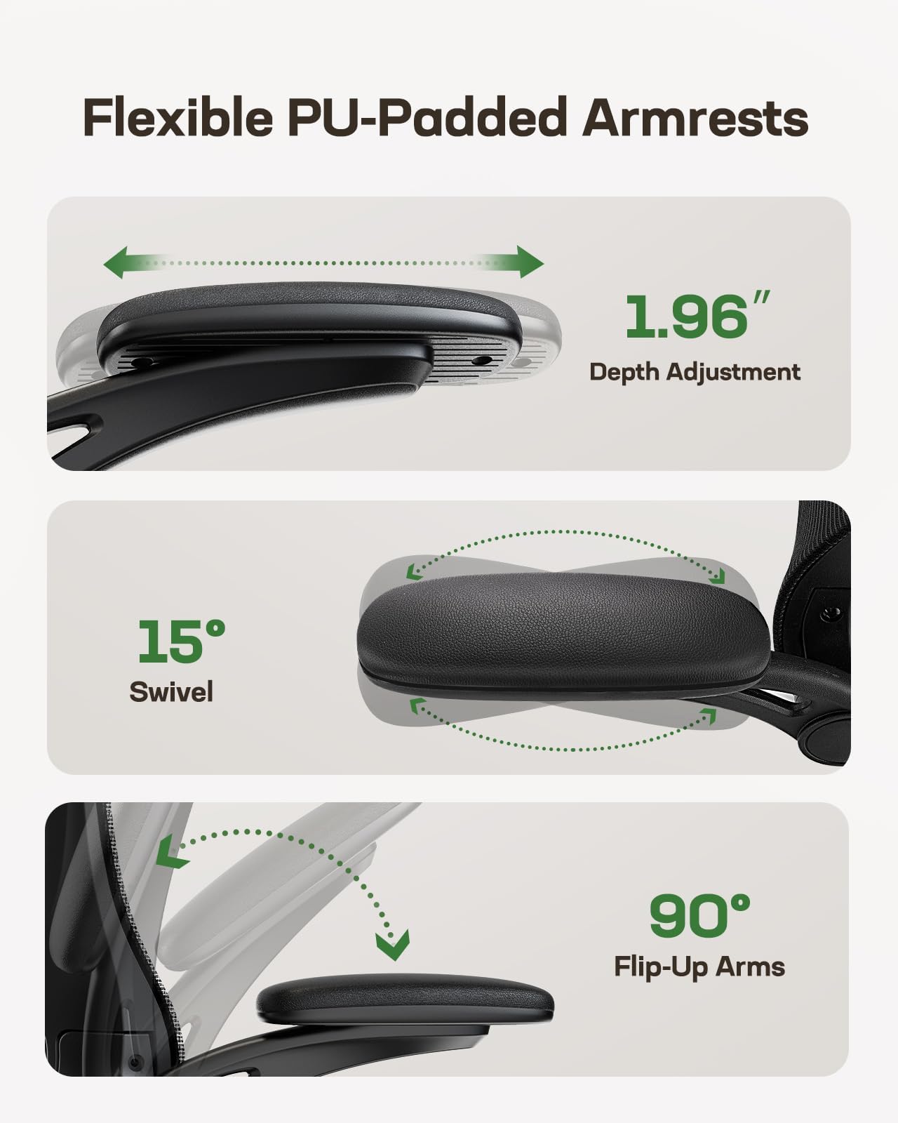 Marsail Ergonomic Office Chair: Office Desk Chair with High Back Mesh and Adjustable Lumbar Support Rolling Work Swivel Task Chairs with Wheel 3D Armrests and Headrest
